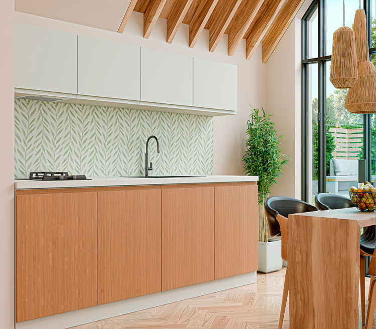Фото Кухня Comby Vip Master WoodLine + Interno / МДФ шпонований + фарбований (дуб елегант + білий) - matras-online.com.ua