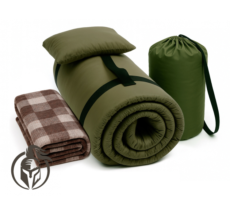 Фото Матрац тактичний із захистом від вологи Persei Eco Lite Olive 60x200 см (4в1 матрац, сумка, подушка та ковдра) - matras-online.com.ua