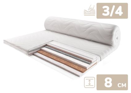 Матрас Persei Flex Roll Air UP Plus Cocos / высота 8 см / 2в1 средняя жесткость + умеренно-жесткий