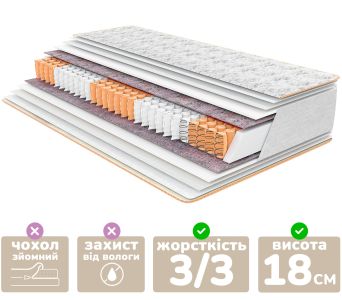 Матрац Persei Organic Pocket Spring / висота 18 см / середня жорсткість